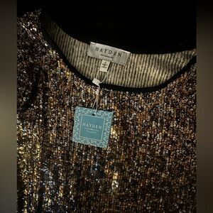 Hayden LA Glittering Sequin Blouse Small NWT